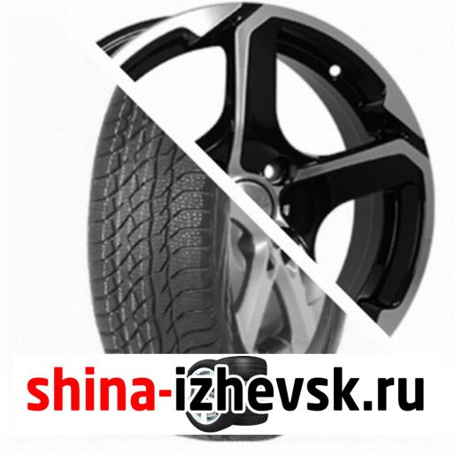 Колесо в сборе Viatti Bosco зима (V-526) 205/70 R15 T 96 + СКАД Аллигатор 6xR15 4×100 ET48 DIA54.1 Черный глянцевый с полированной лицевой поверхностью в Ижевске